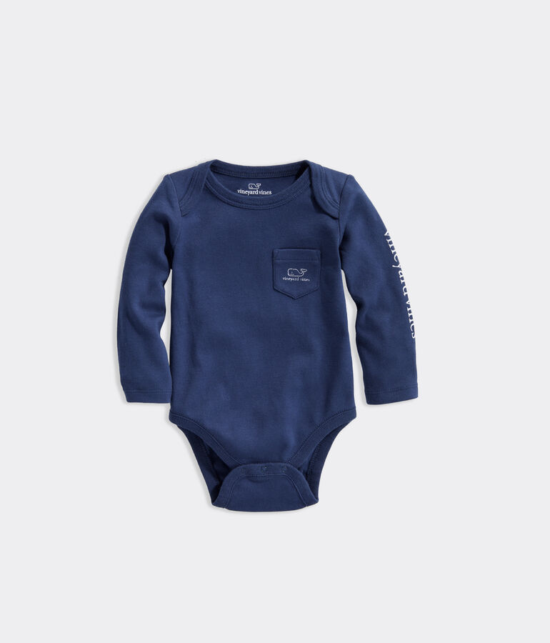 Baby Long-Sleeve Vintage Whale Body Suit