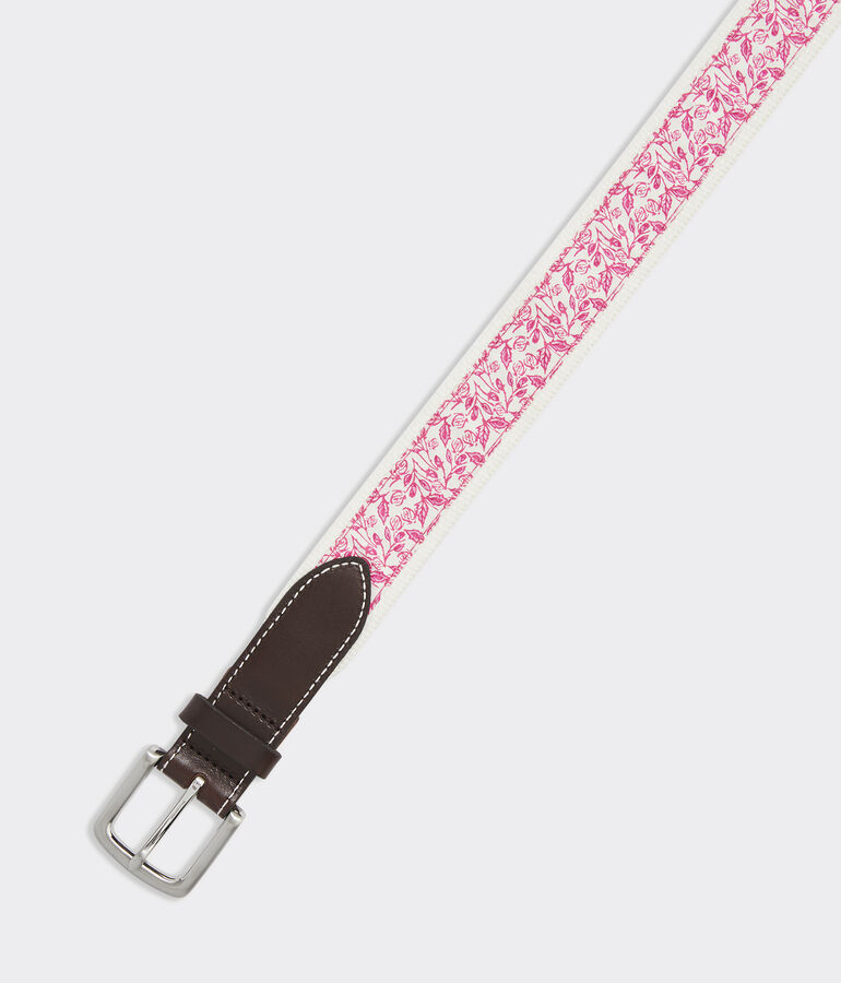 Kentucky Derby Climbing Roses Canvas Club Belt