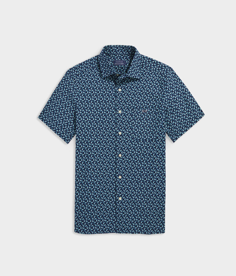 Kentucky Derby Stretch Poplin Short-Sleeve Mint Julep Shirt