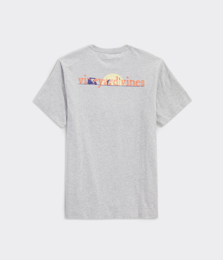 Golf Cart Sunset Short-Sleeve Pocket Tee