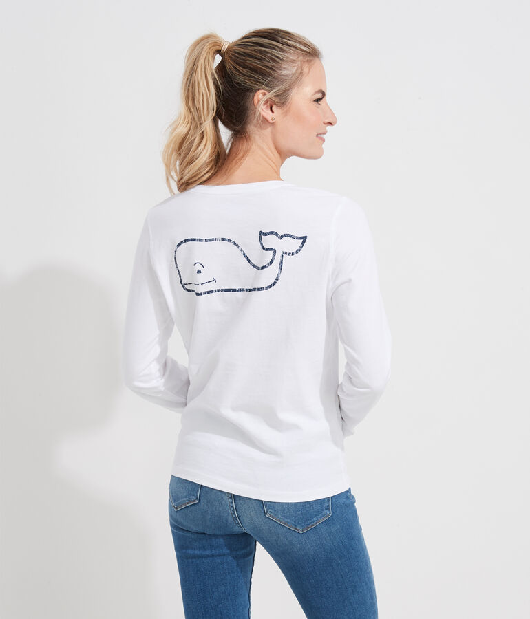 Long-Sleeve Vintage Whale Pocket Tee