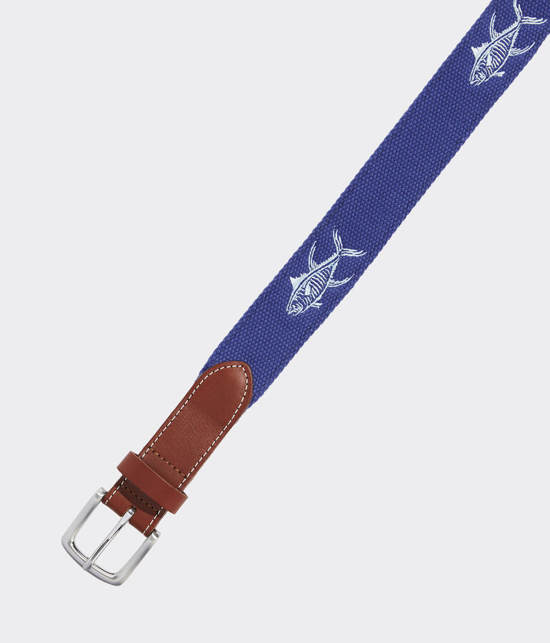 Yellowfin Icons Embroidered Canvas Club Belt