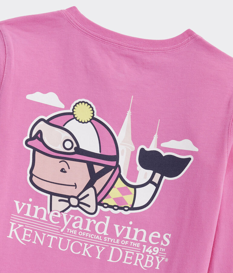 Kentucky Derby Girls' Jockey Whale Long-Sleeve Pocket Tee