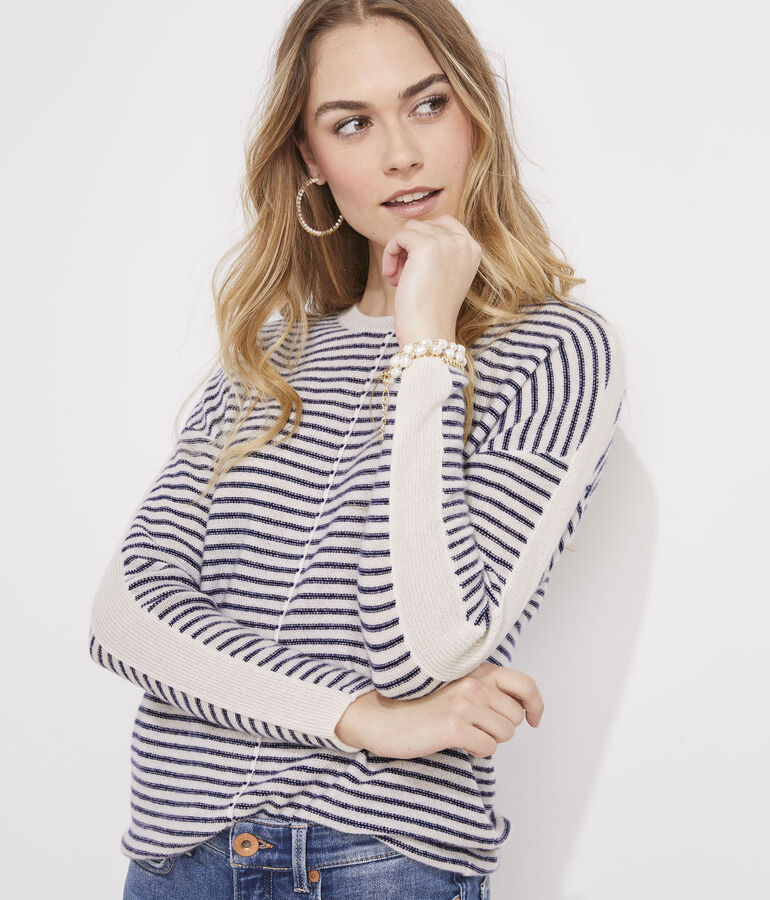 Seaspun Cashmere Striped Crew Sweater