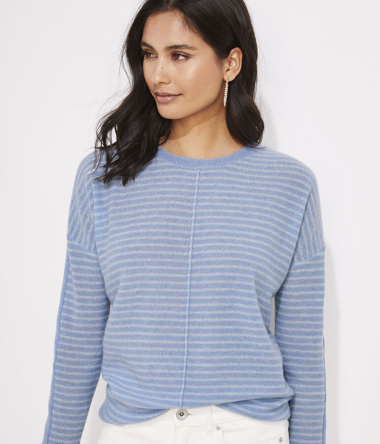 Seaspun Cashmere Striped Crew Sweater