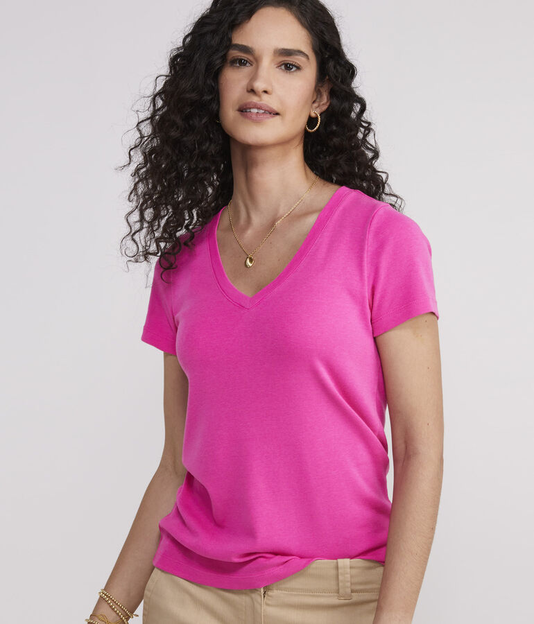 Neon V-Neck Simple Tee