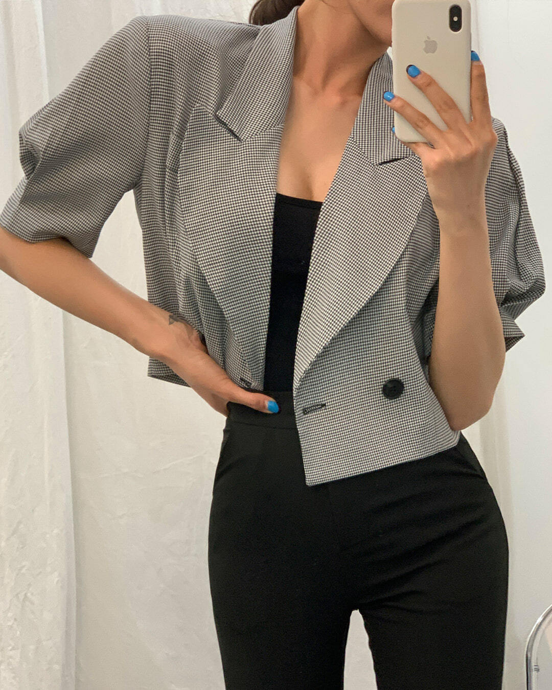 cropped short sleeve jacket