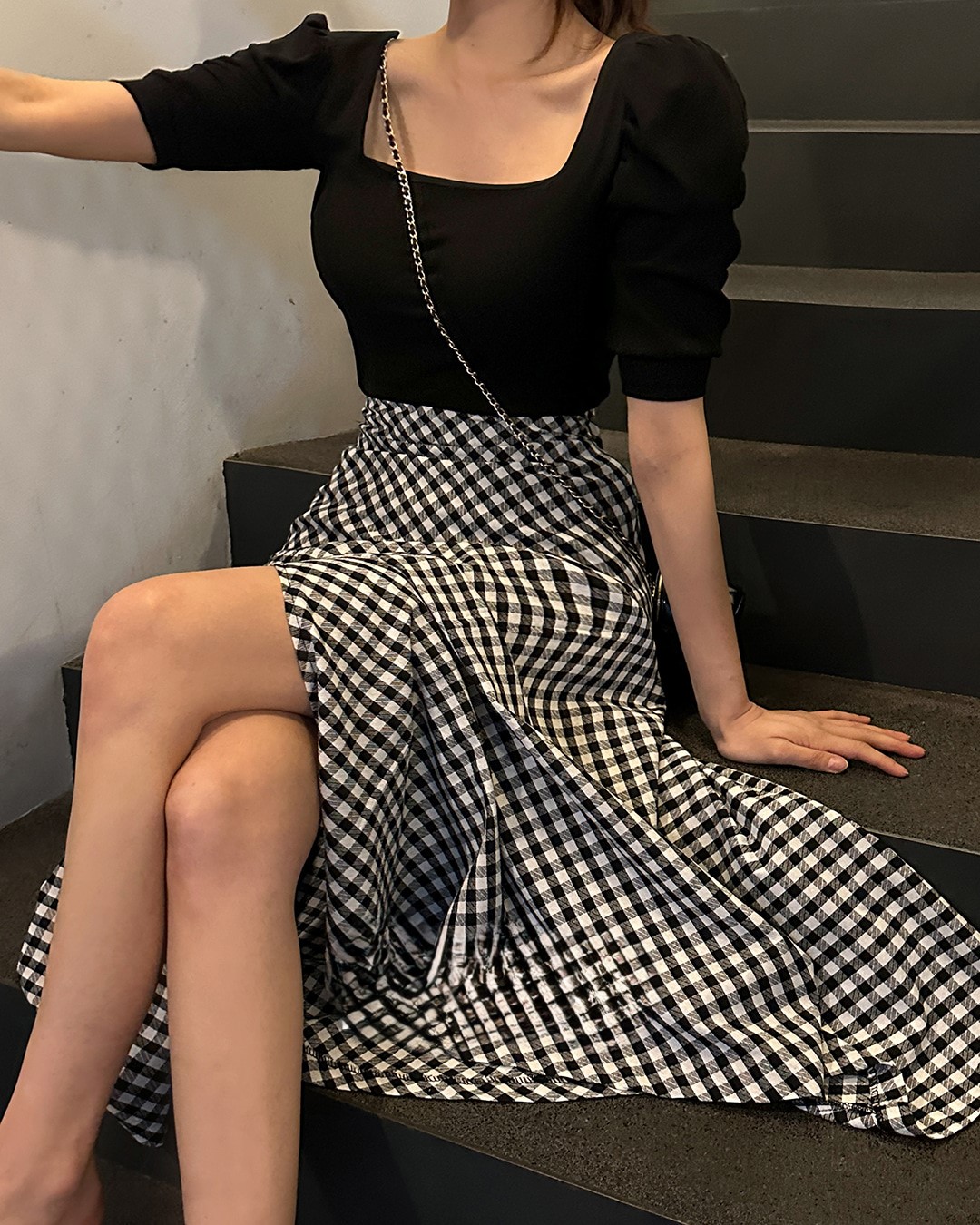 [Special Offer]Front Slit Long Skirt