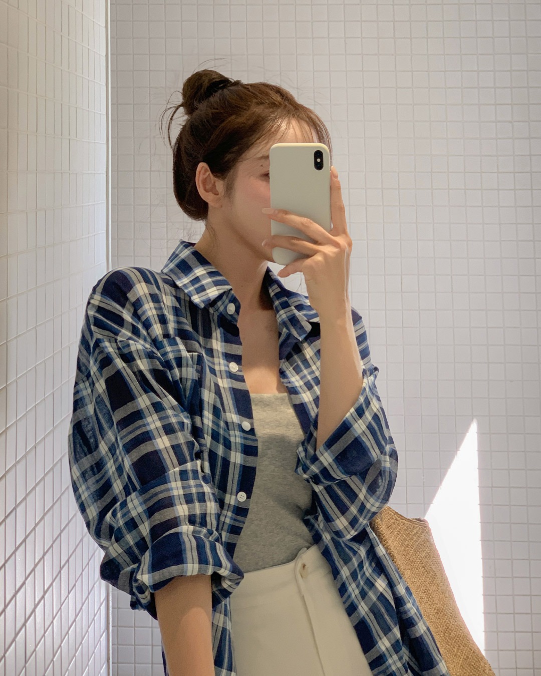 Overfit check shirt