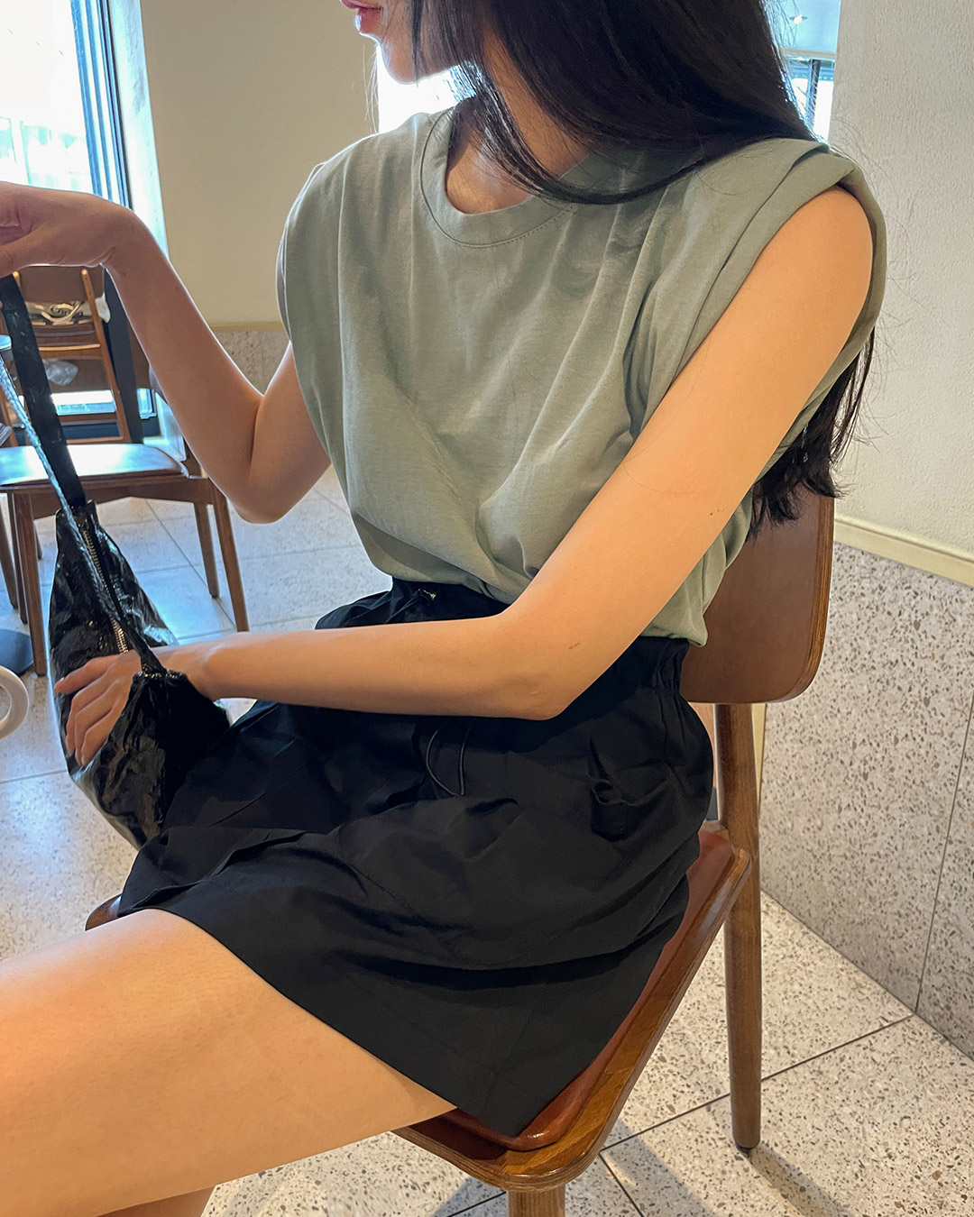 French sleeve T-shirt + mini skirt