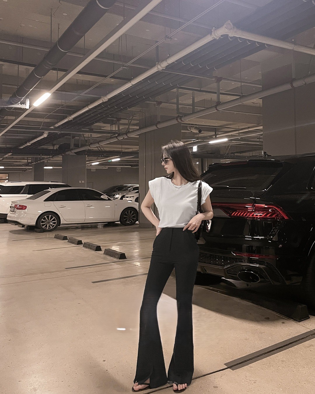 [MADE] Slit Hem High-Waisted Slacks