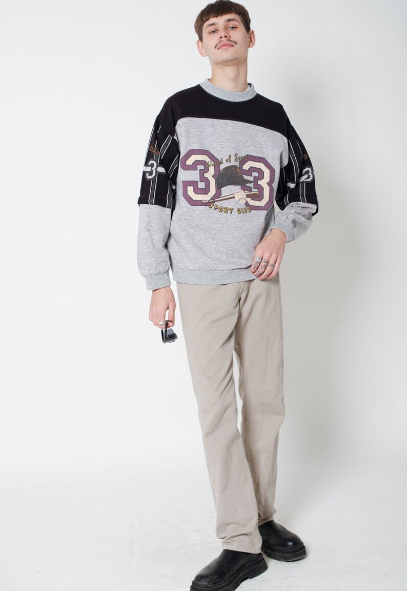 Vintage 90s Roundneck Baseball Jumper Unisex M