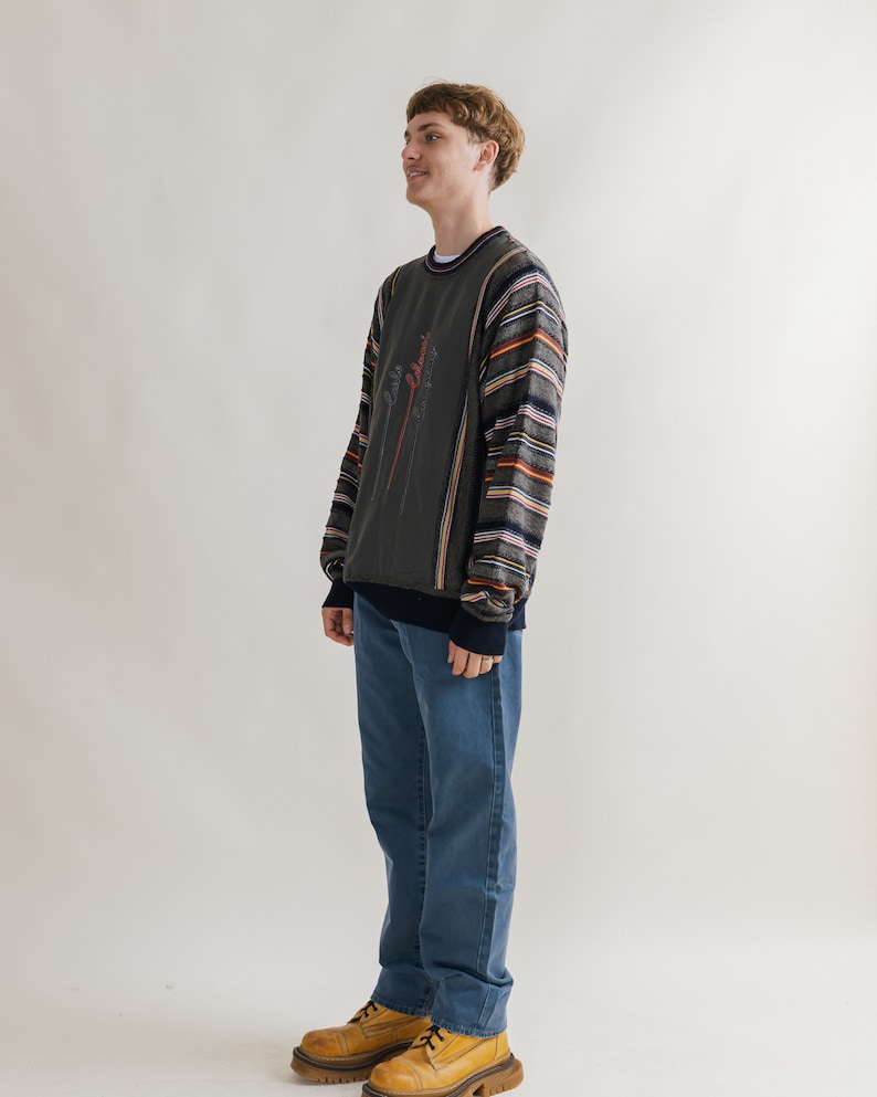 Vintage 90s Carlo Colucci Crazy Pattern Linen&Viscose Jumper