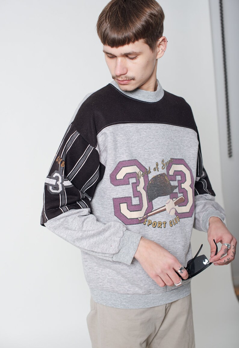 Vintage 90s Roundneck Baseball Jumper Unisex M