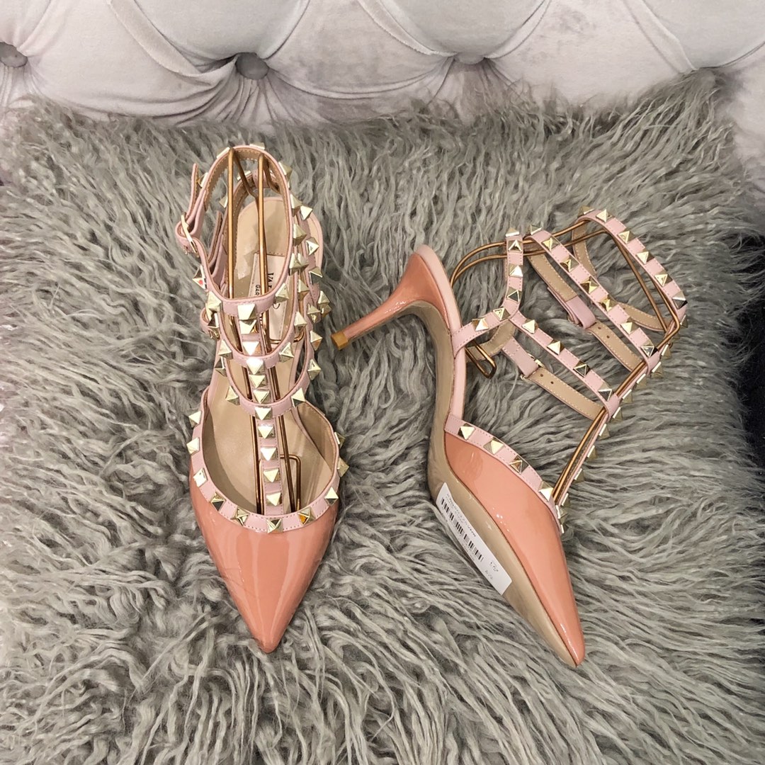 【Valentino】Valentino Valentino top version beige patent leather 3 with 6.5cm high heels