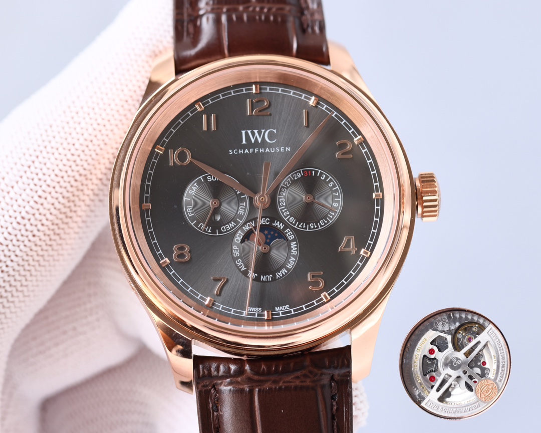 IWC- Portuguese Collection German CNC machine open molded case and strap 82650 movement copy