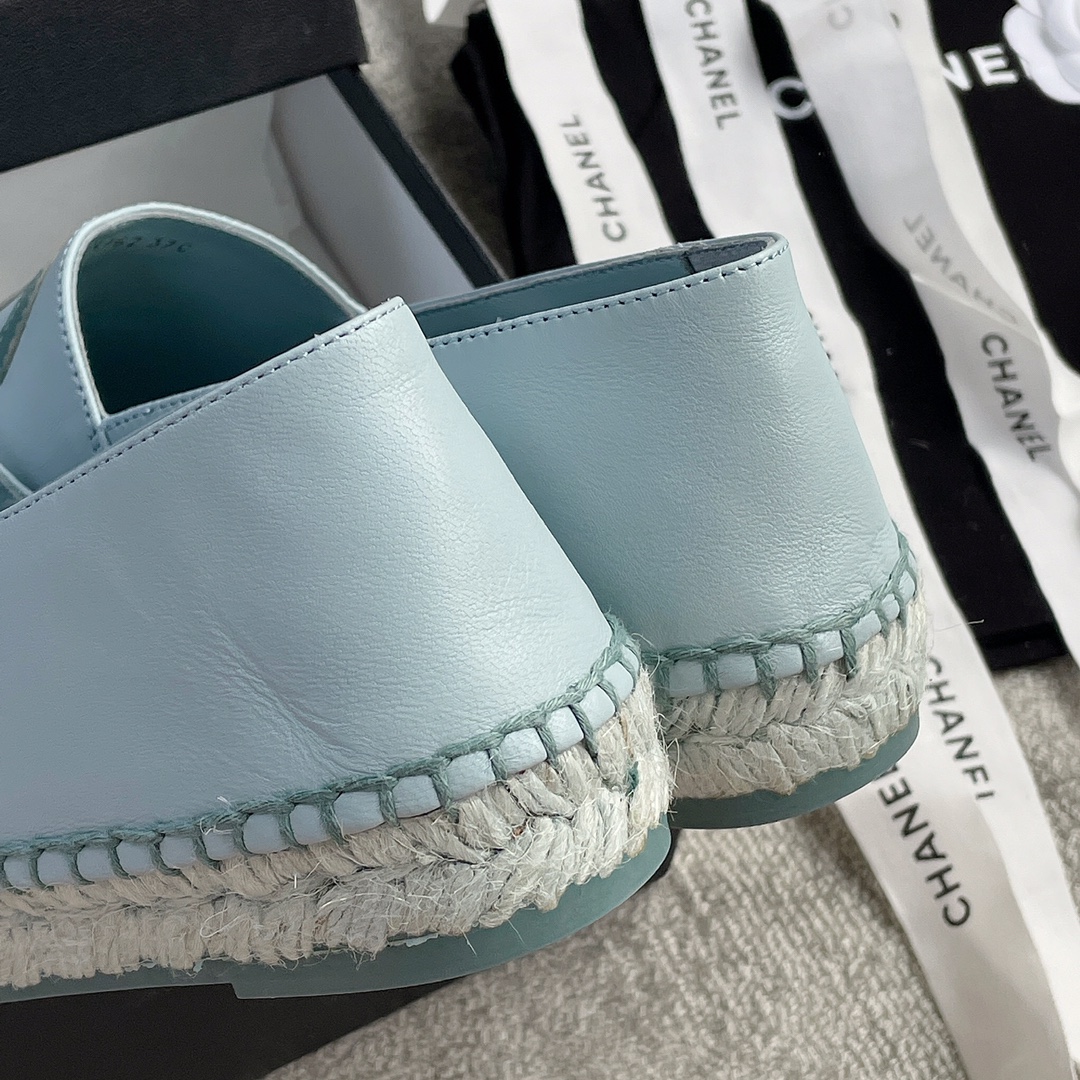 CHANEL fisherman shoes custom mixed sheepskin imported leather embryo leather upper soft inner cushion sheepskin