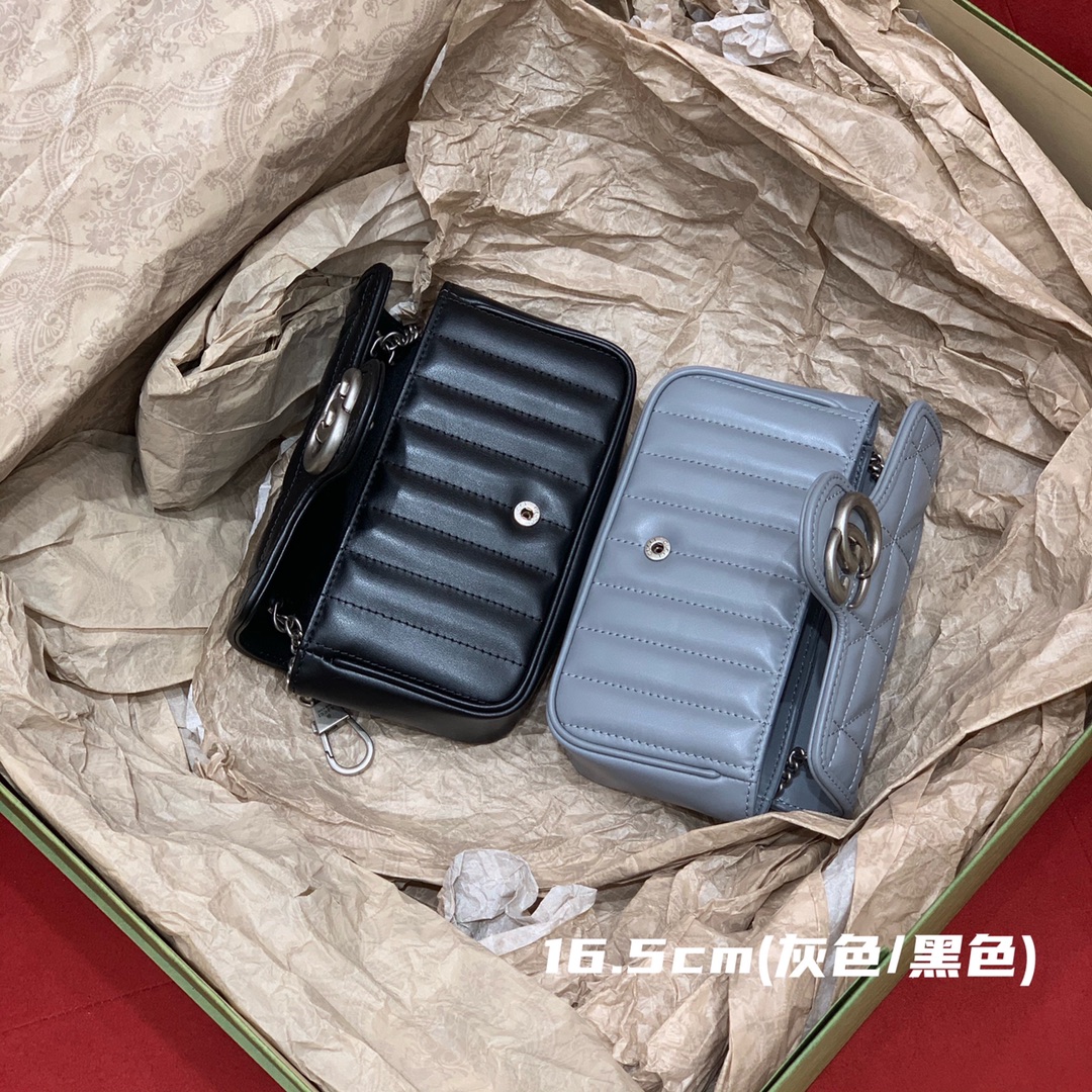 GUCCI marmont geometric series (mini grey/black) #476433