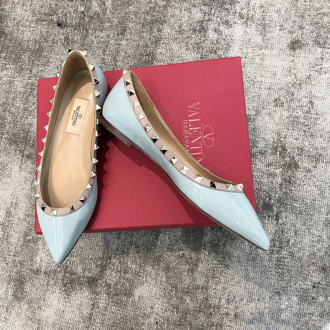 Valentino VT Collection Flats Patent Leather Blue
