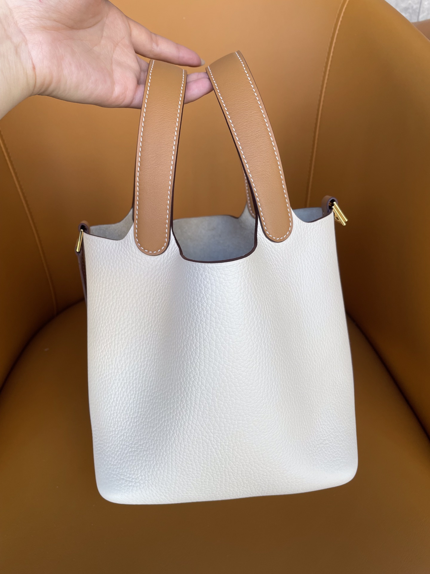 picotin18 cream white tc spelled sesame swift leather