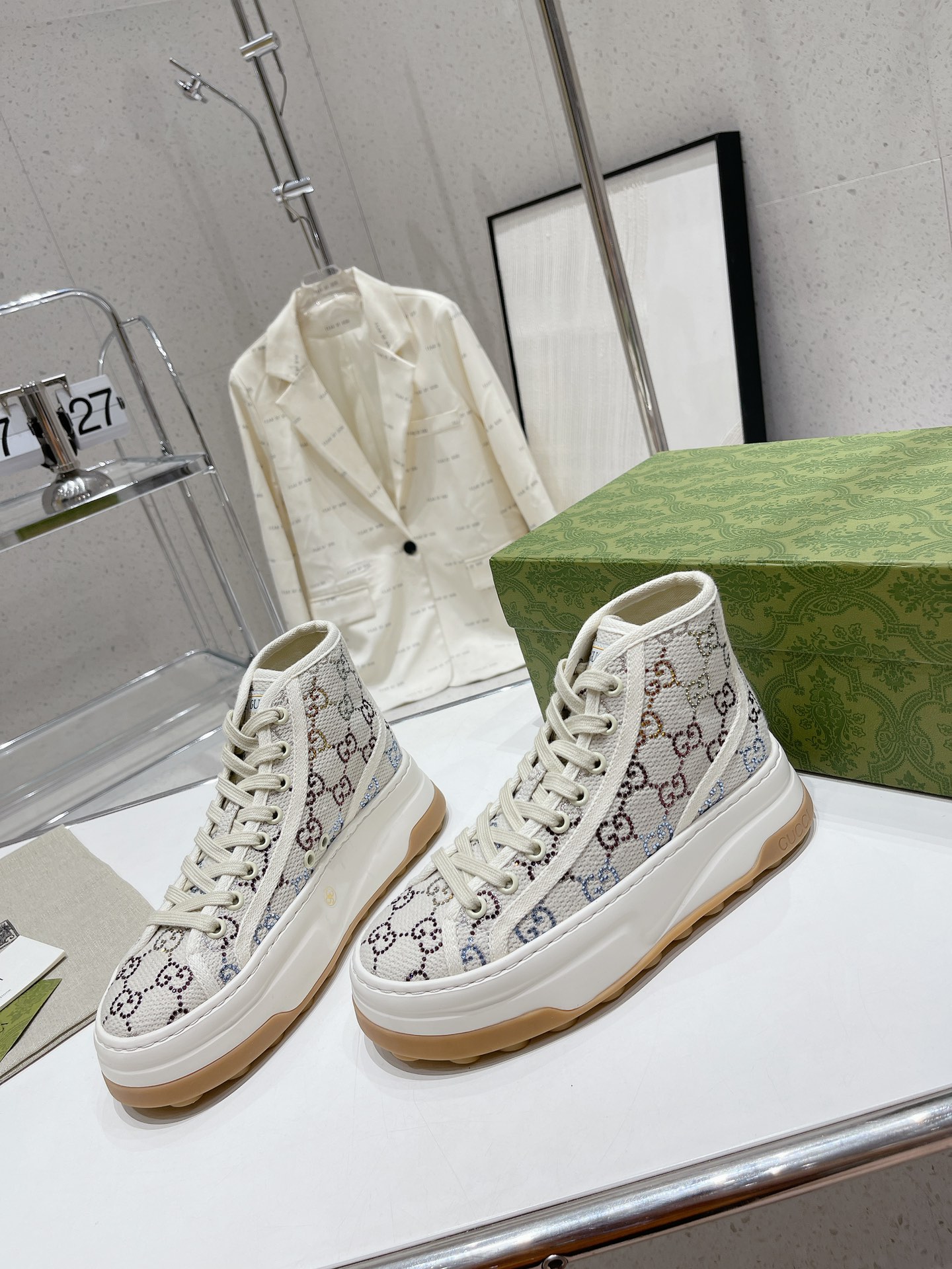 Gucci Explosive Presbyopia Canvas Casual Platform Shoes