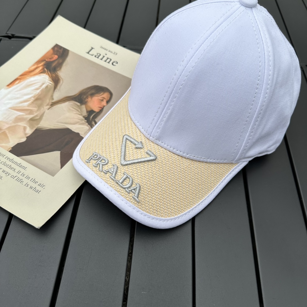 prada classic triangle logo baseball cap