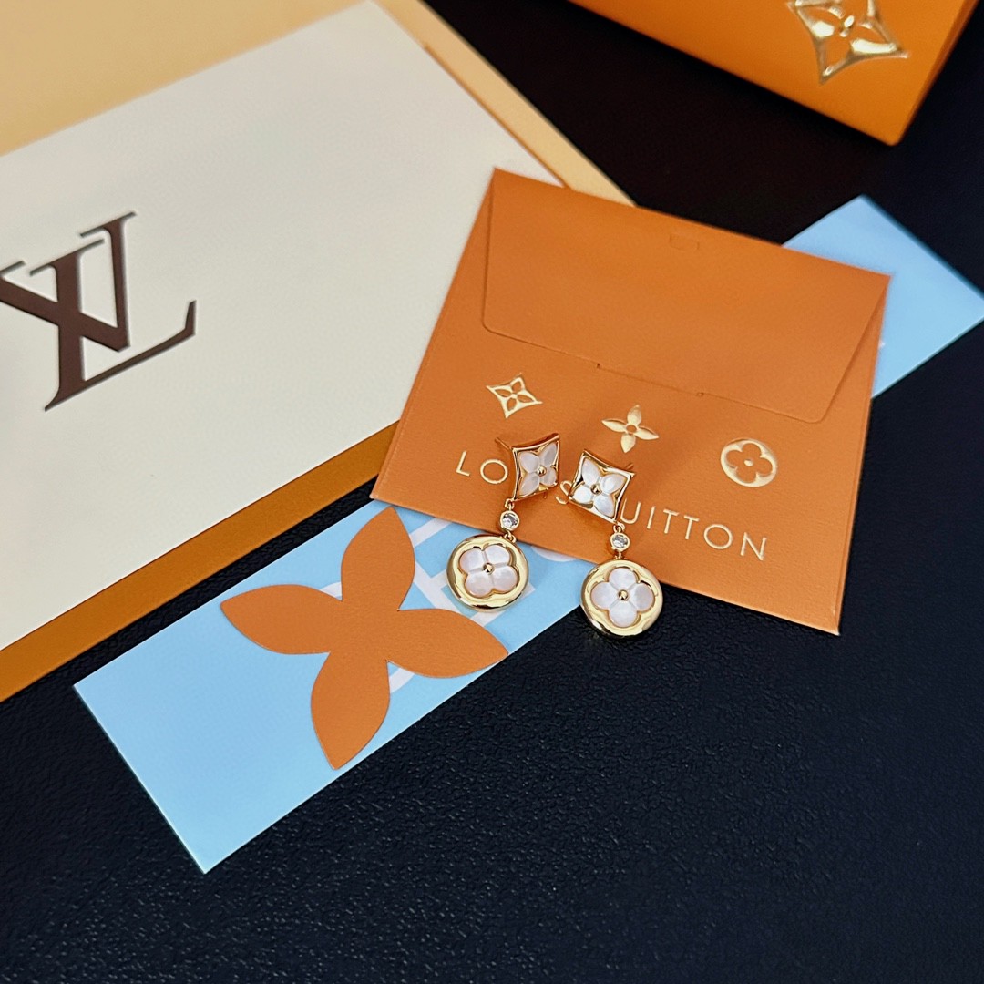Louis Vuitton Vintage LV monogram earrings
