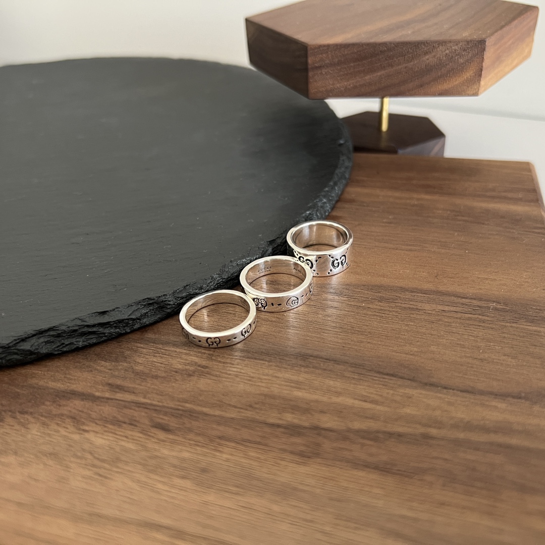 𝐆𝐮𝐜𝐜𝐢 925 Sterling Silver Ghost Elf Ring Size: 12# 14# 16# 18# 20# 22#