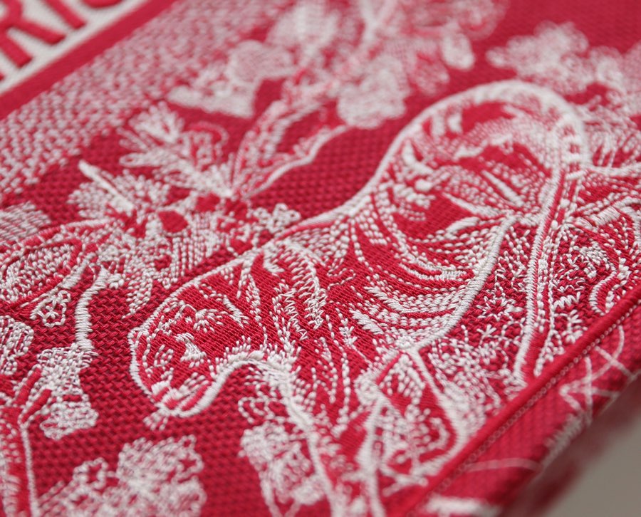 DIOR TOTE red embroidery