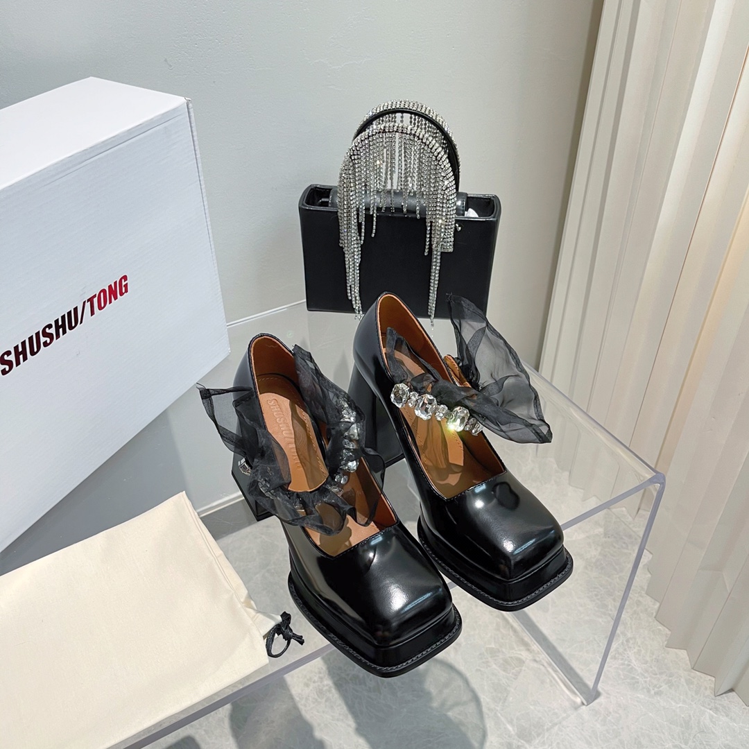 Shushutong | 𝟐𝟎𝟐𝟏/𝐒𝐒 𝐧𝐞𝐰 Thick-soled vintage Mary Jane heels Imported cowhide