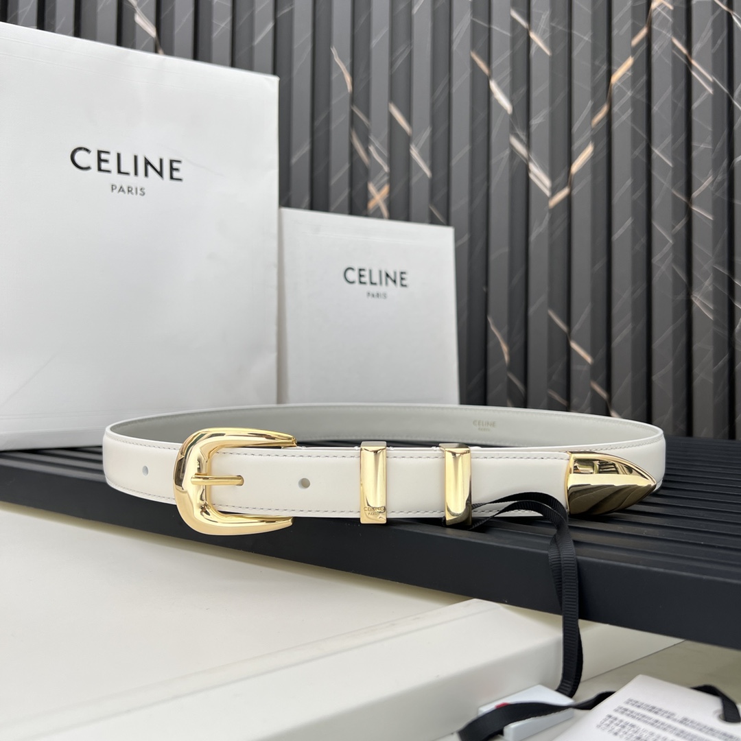 CELINE WESTERN medium belt in smooth calfskin