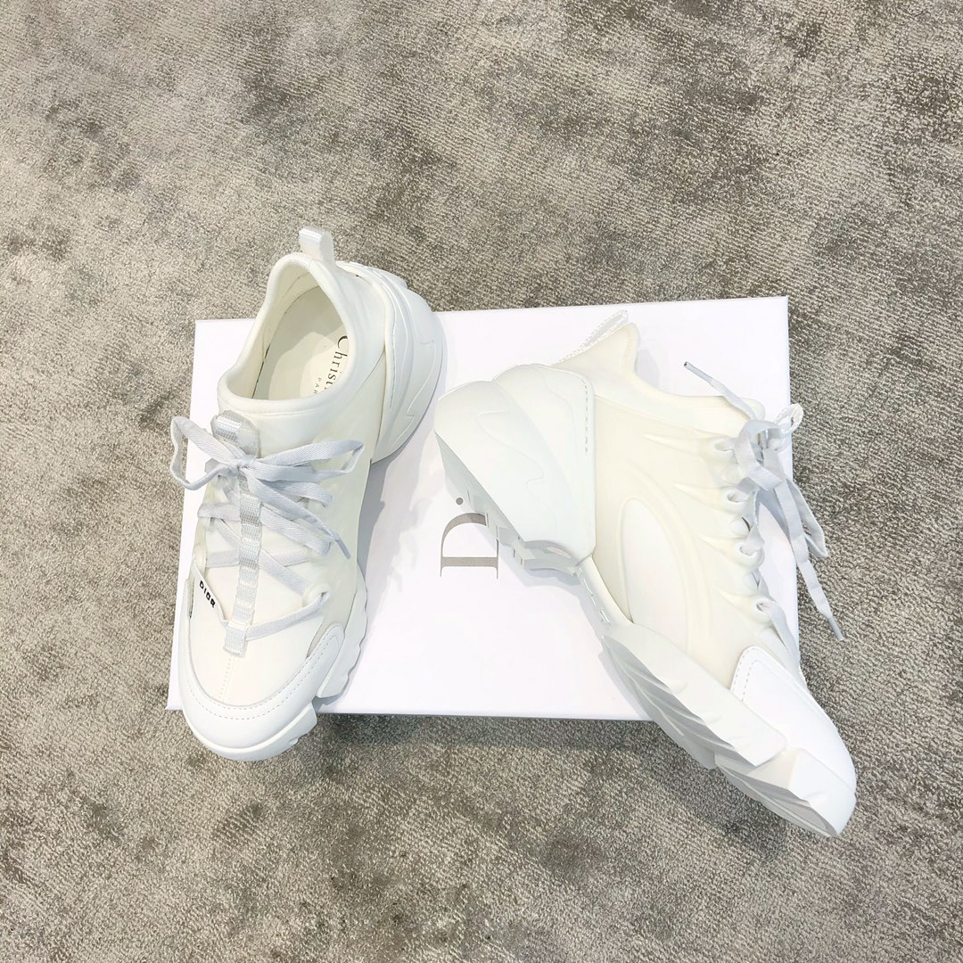 DIOR Imported Stretch Lycra TPU Outsole Kaleidoscope Print Sneakers White