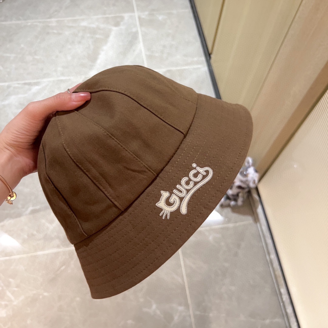 [Gucci Gucci] 2023 new dome playful bucket hat fisherman hat