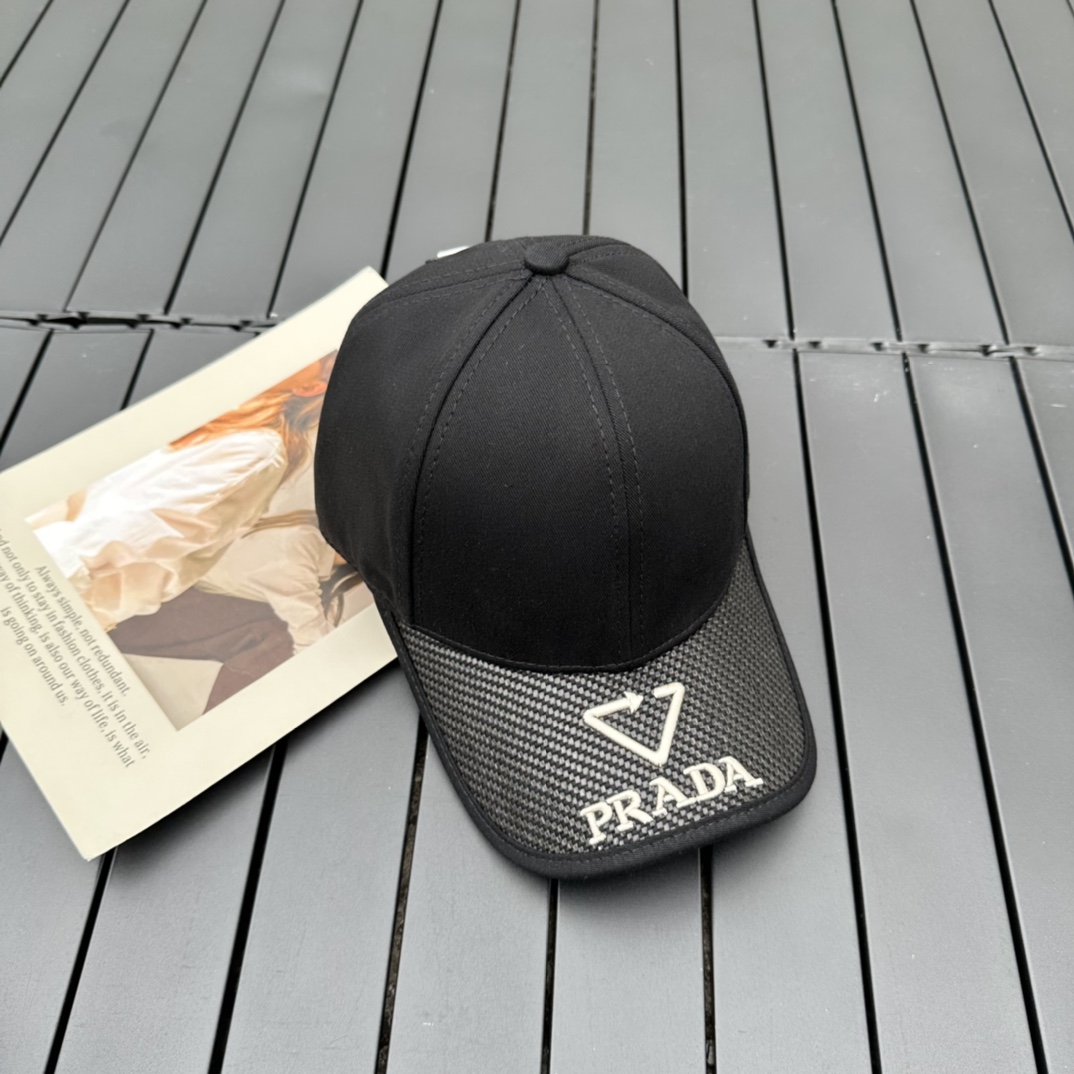 prada classic triangle logo baseball cap