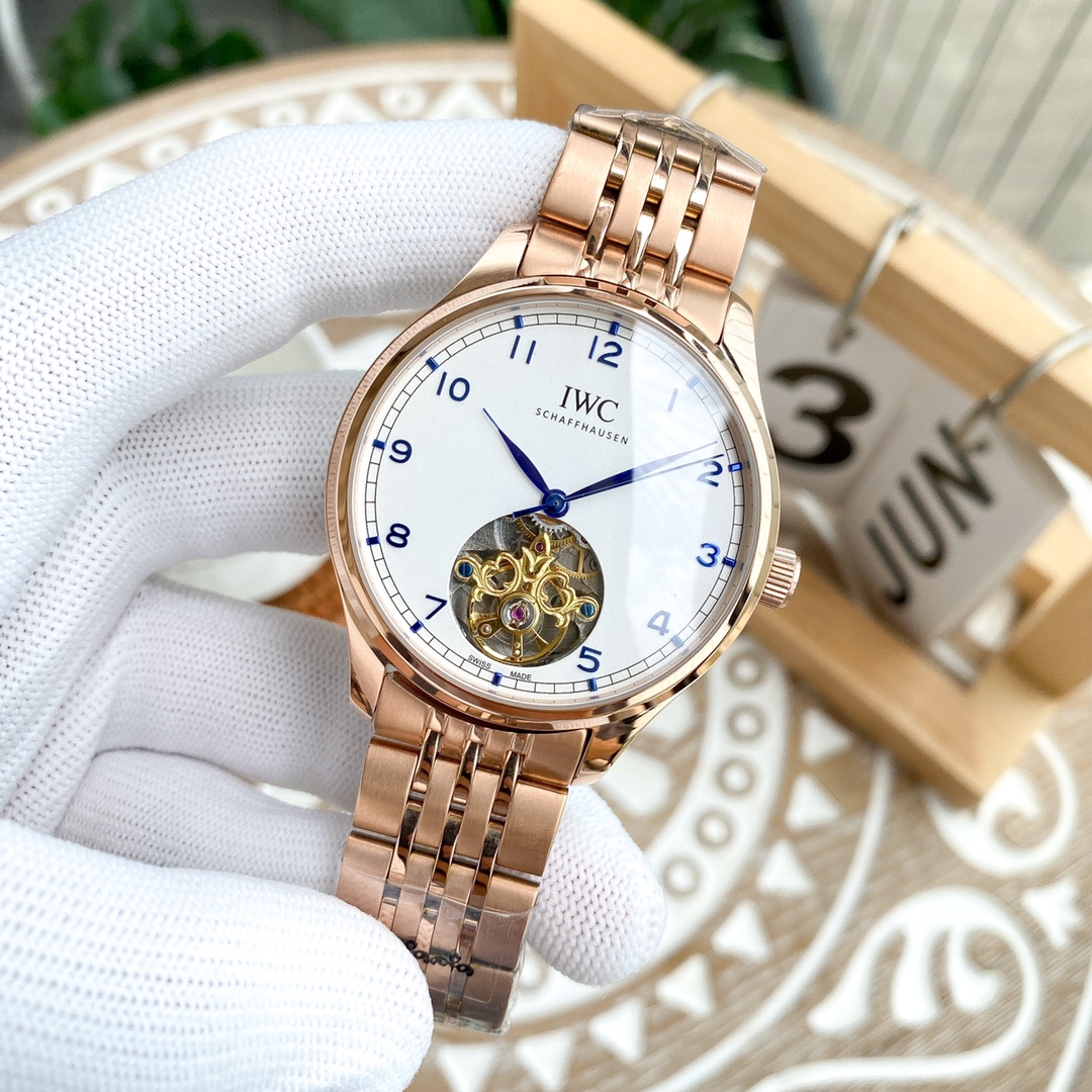 IWC- Fine men's watches Fully automatic mechanical movement, top 316 steel case and strap