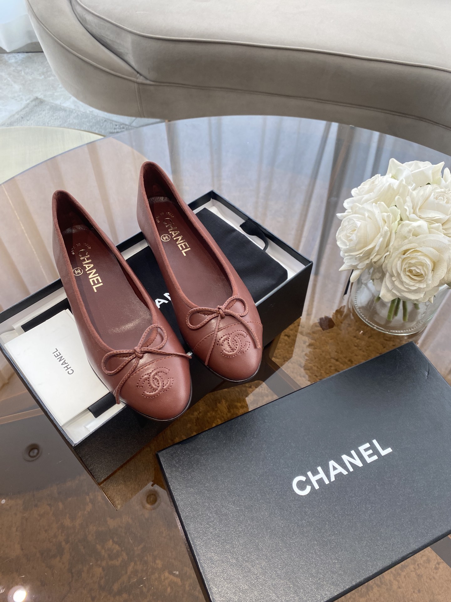 CHANEL ballet shoes Imported custom leather Italy imported leather outsole