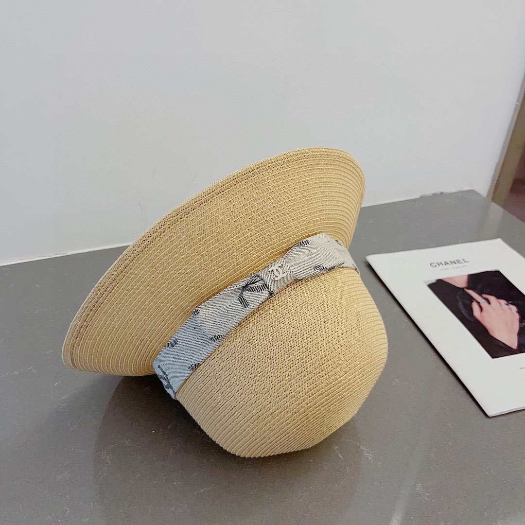 chanel straw hat, sun hat, sun visor beach hat