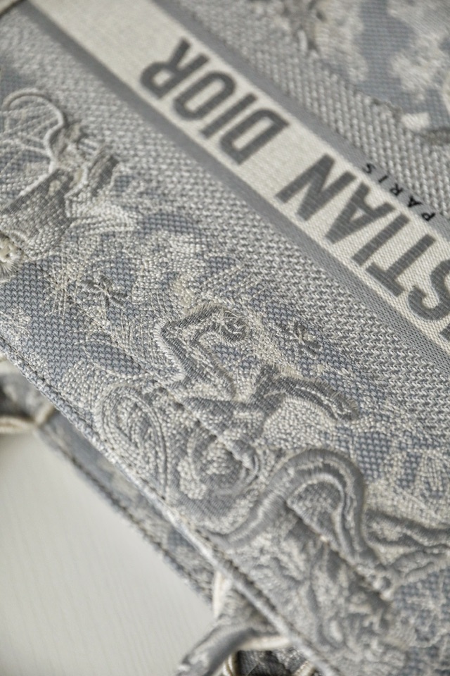 DIOR TOTE Grey embroidery