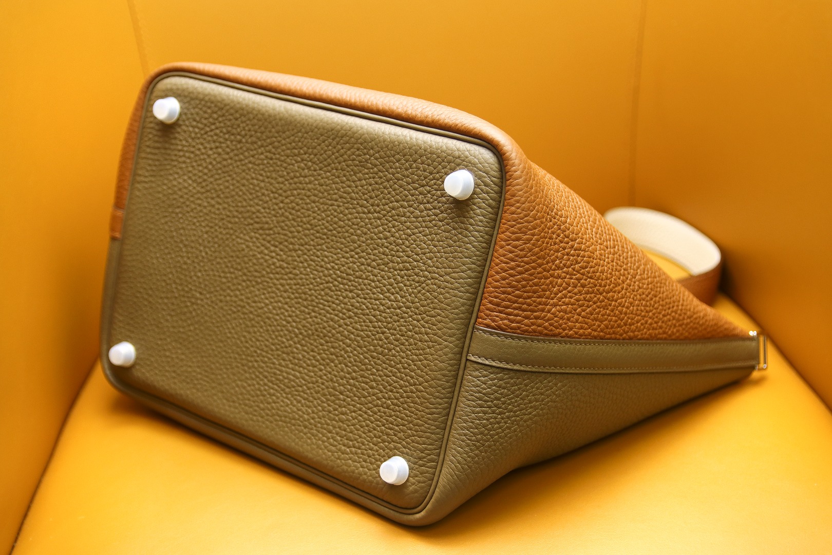 picotin22 tricolor tc leather silver buckle