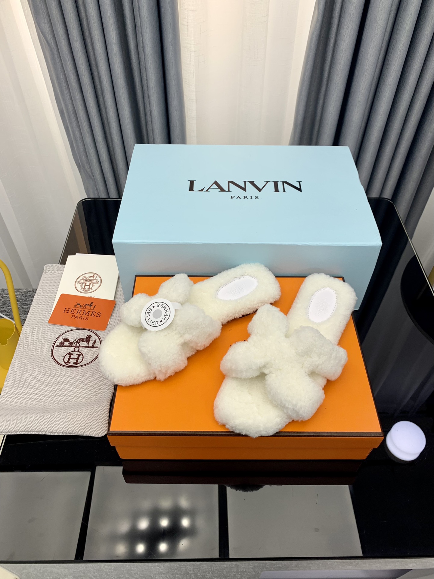 Hermes Autumn and Winter Flat Fur Drags