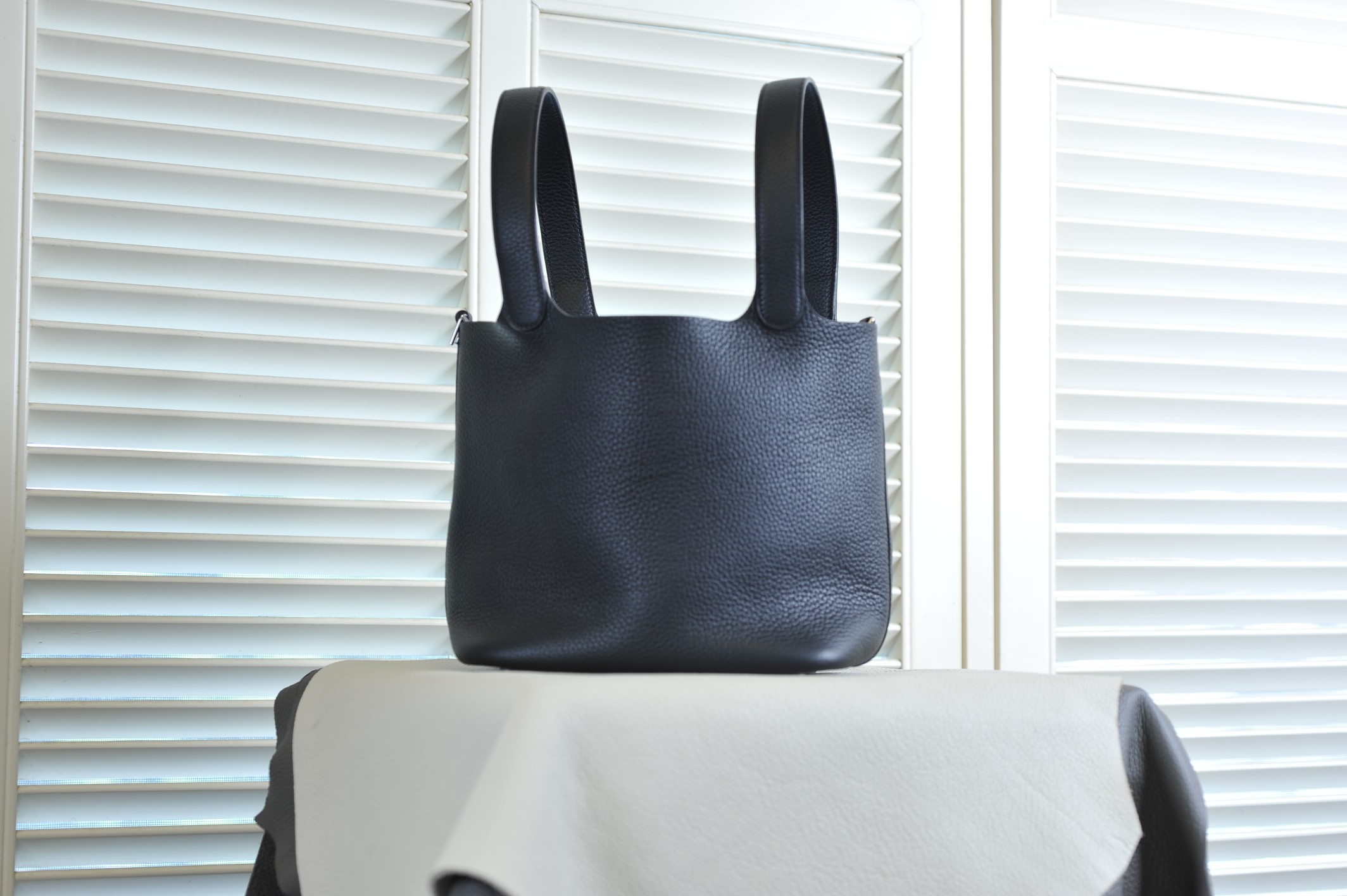 picotin22 black silver buckle TC leather