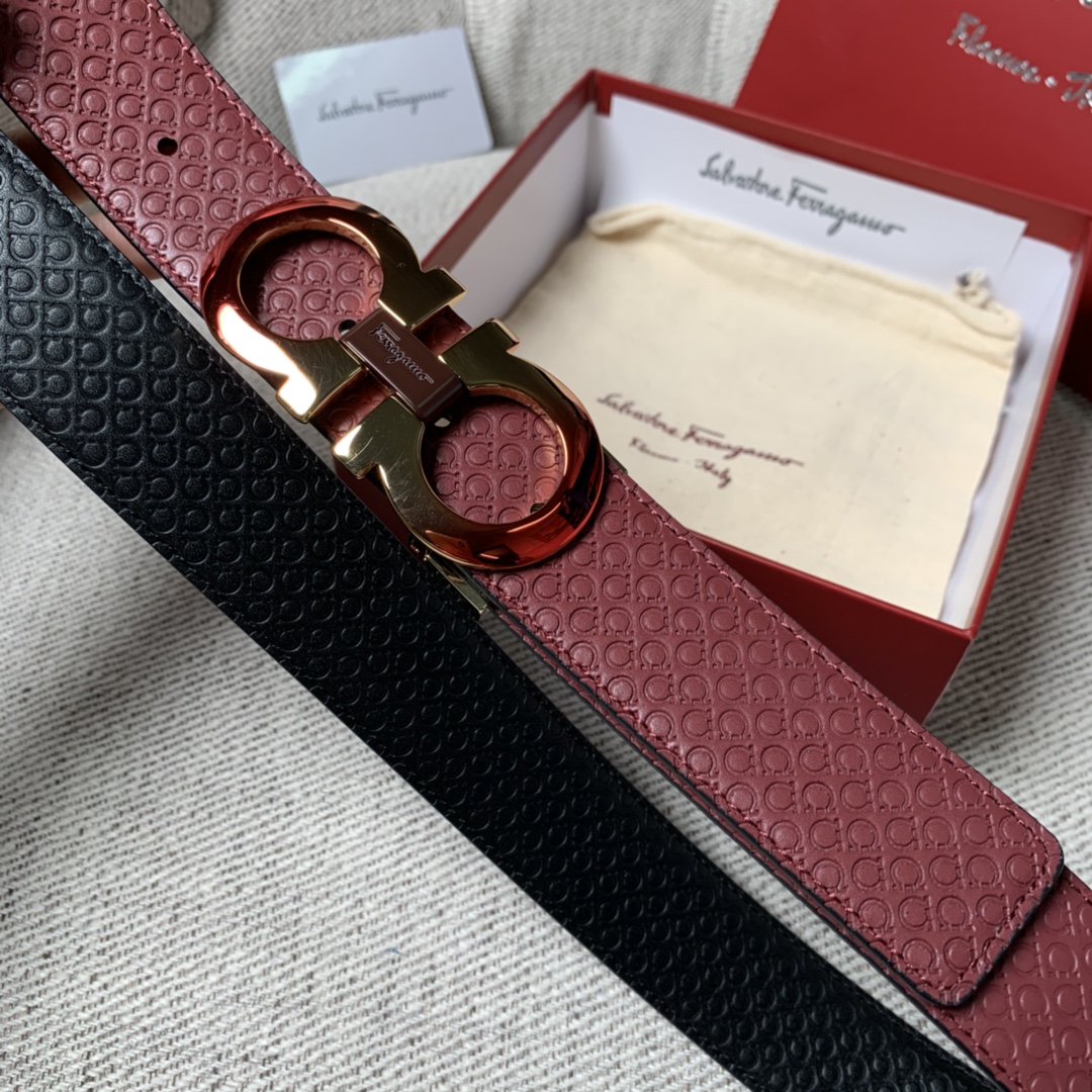 FERRAGAMO double-sided imported cowhide