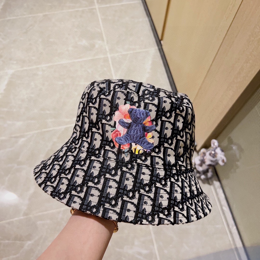 [DIOR Dior] 2023 spring and summer classic old flower fisherman hat