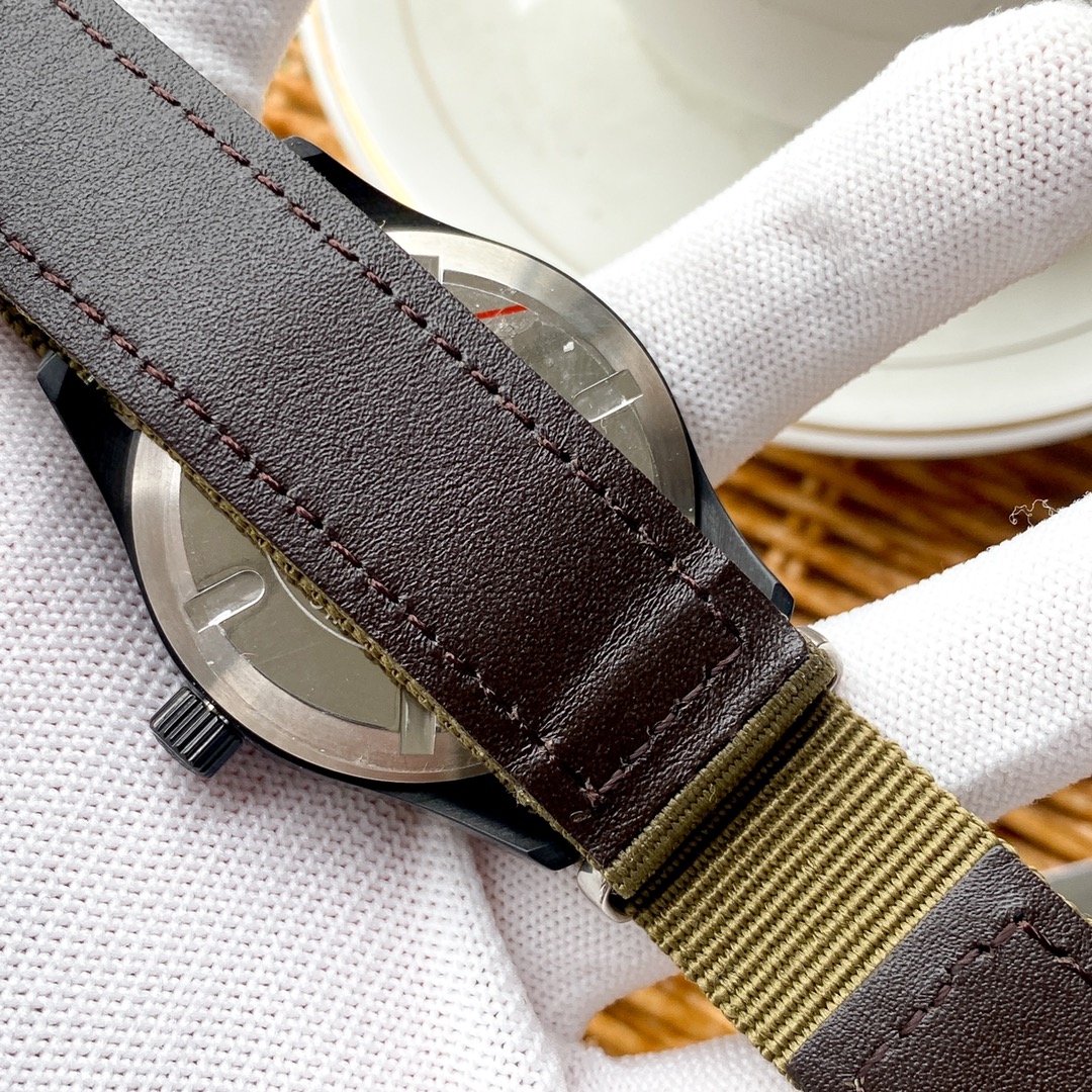 IWC- nylon canvas strap universal pilot automatic mechanical vintage racing themed chronograph