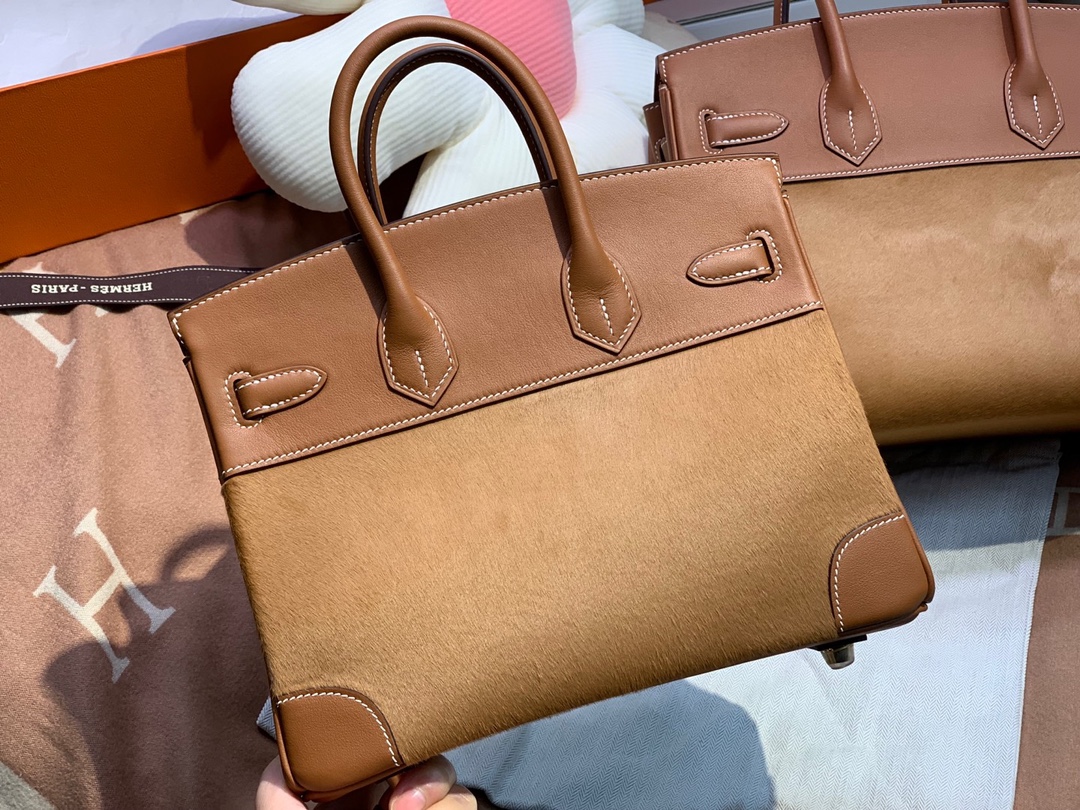 birkin30 imported cow hair ➕ golden brown swift full handmade gold buckle