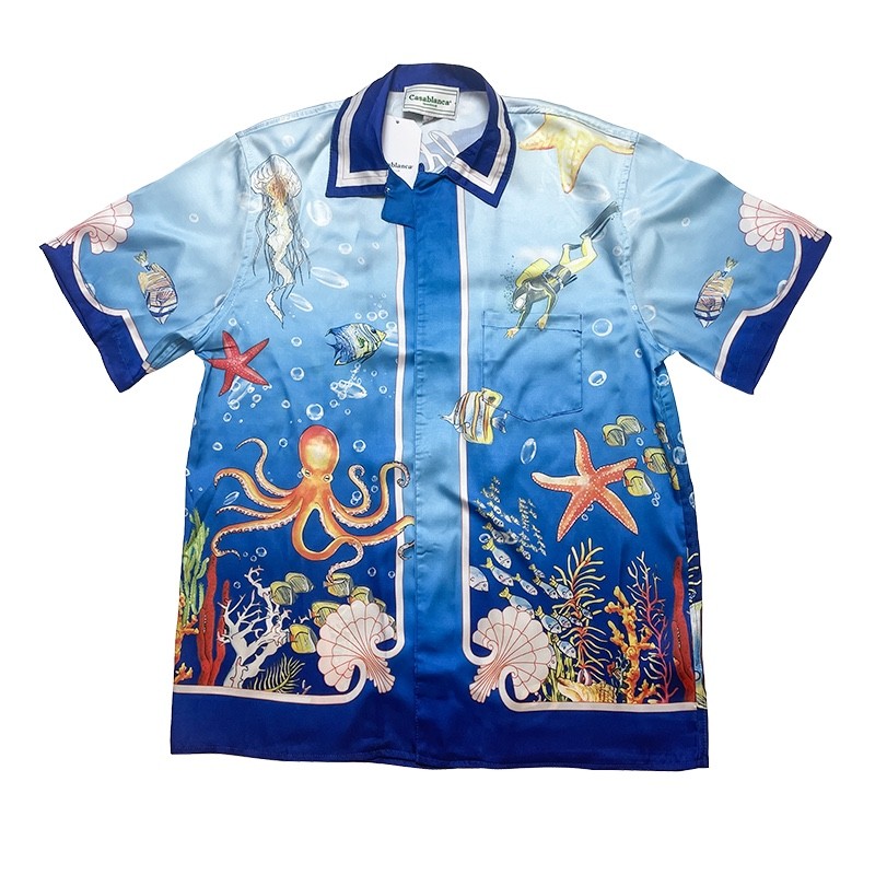 Casablanca Sea World Submarine Print Hawaiian n wind shirt