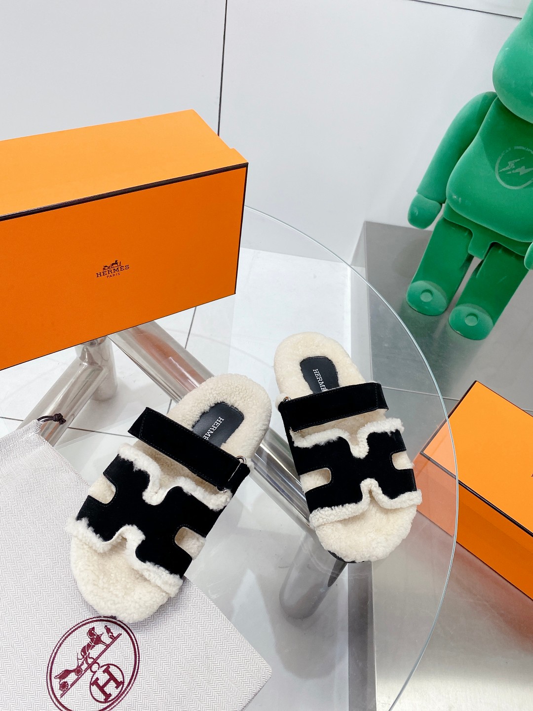 Hermes teddy fur uncle shoes