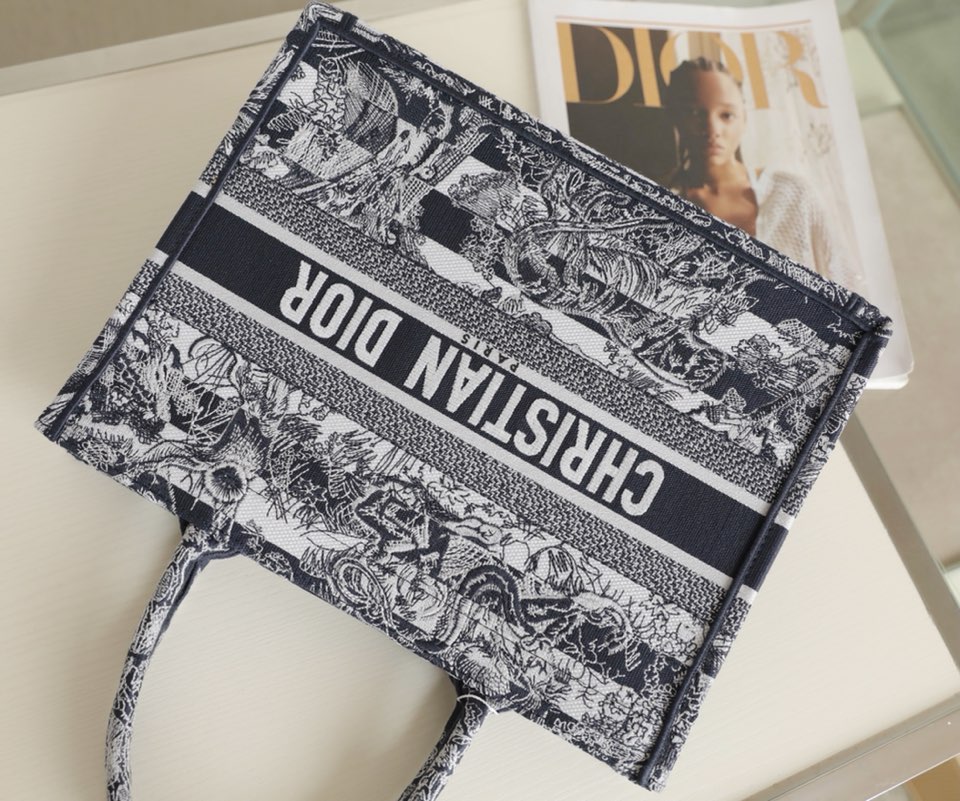 DIOR TOTE blue striped tiger