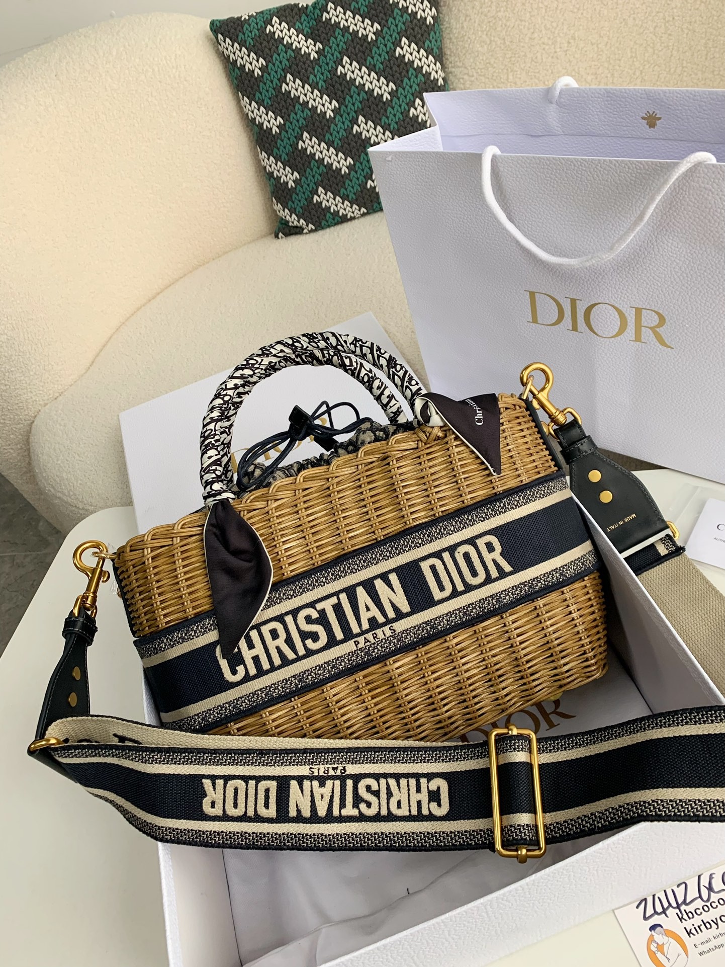 Dior Bamboo Bag Size:28*21*12cm