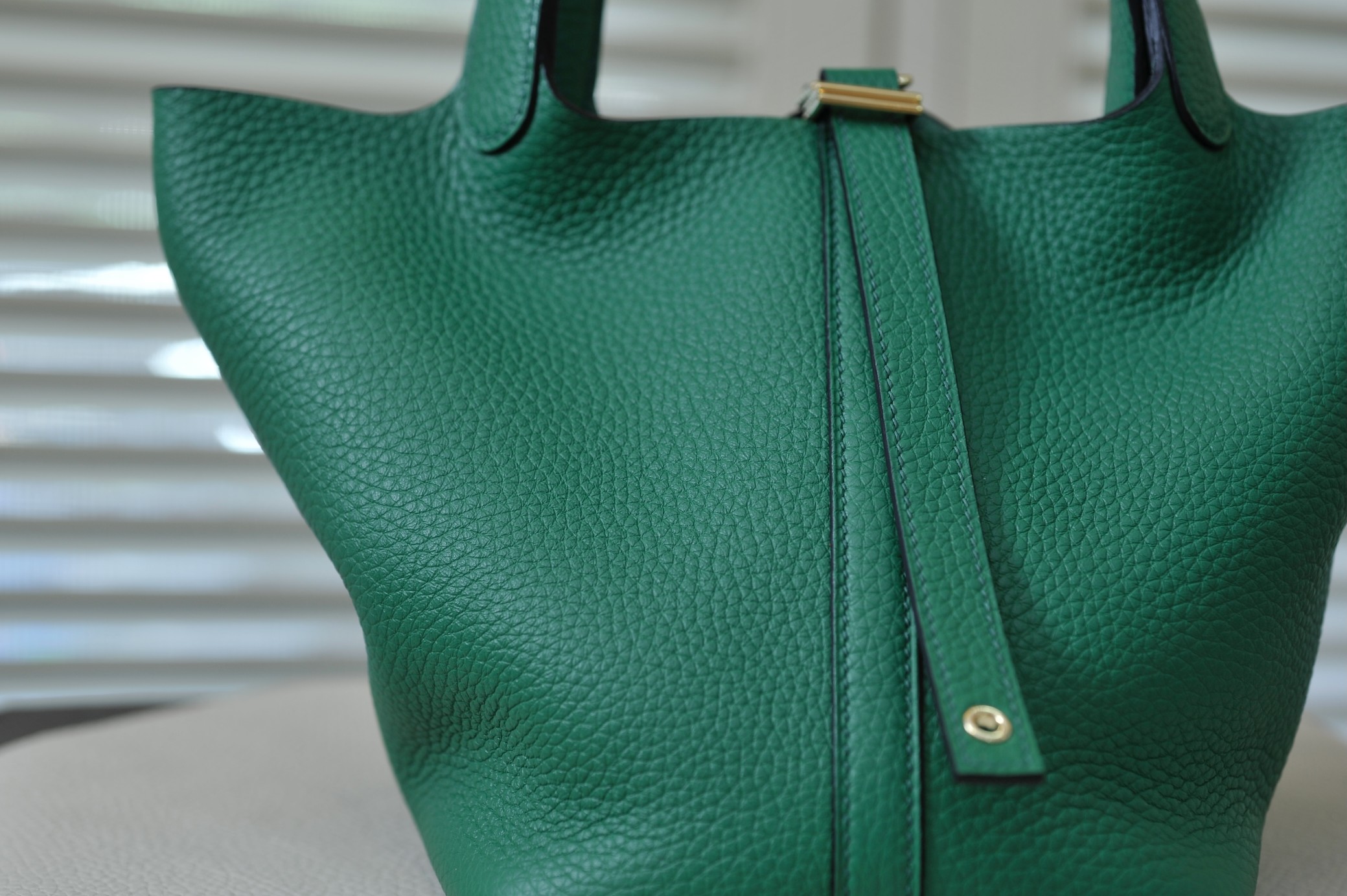 picotin18 imperial green gold buckle TC leather